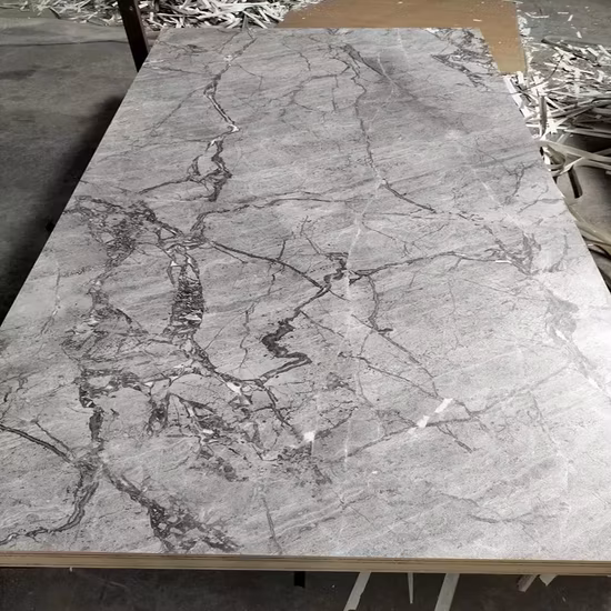 12mm E0 E1 Fire Resistant Elegant Marble Veneer Melamine Board Laminated MDF for Decoration